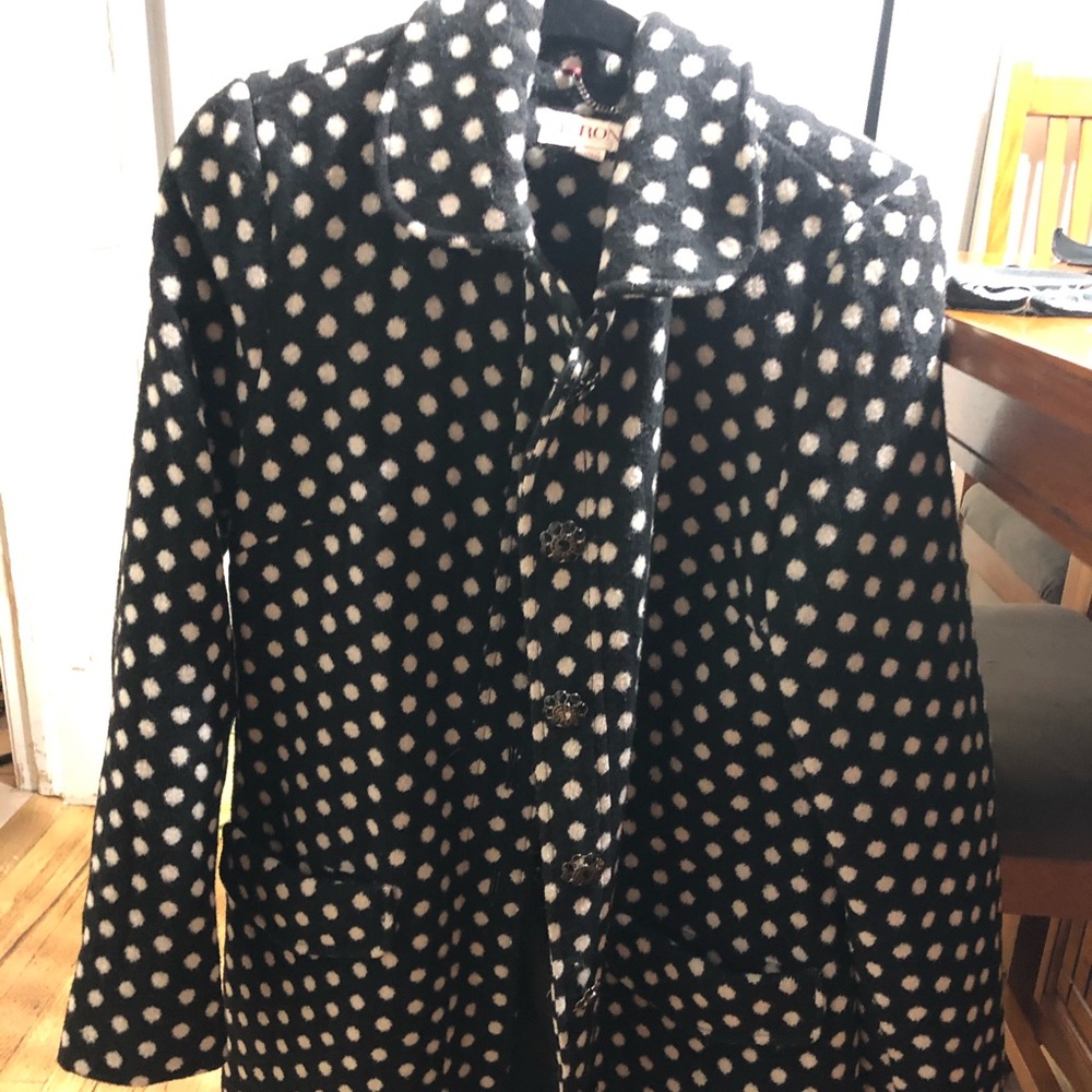 Super fun polka dot pea coat by Merona size XL